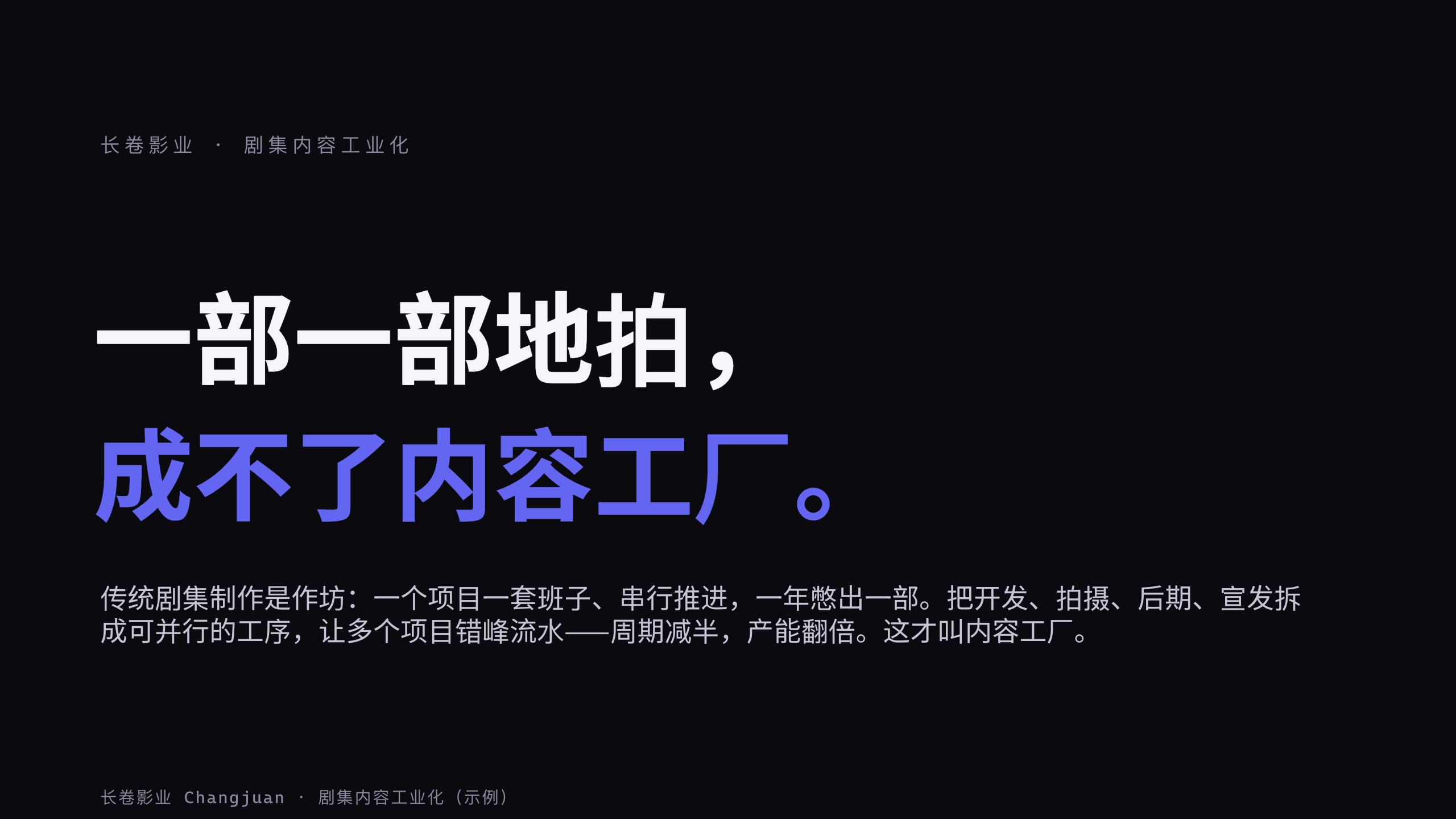 剧集内容工业化 / 影视制片厂 第 1 页